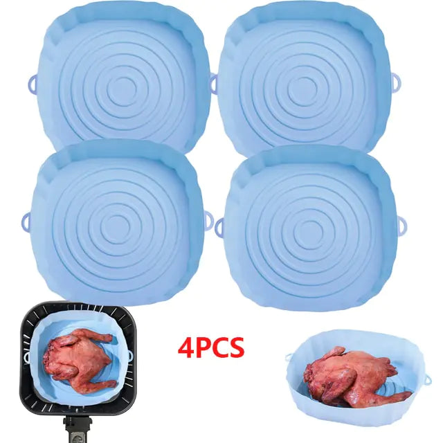 4pcs Silicone Air Fryer Basket Baking Liner/Tray