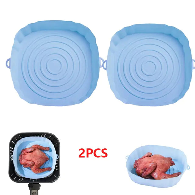 4pcs Silicone Air Fryer Basket Baking Liner/Tray