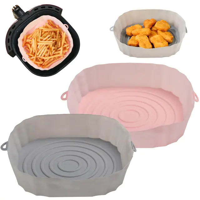 4pcs Silicone Air Fryer Basket Baking Liner/Tray